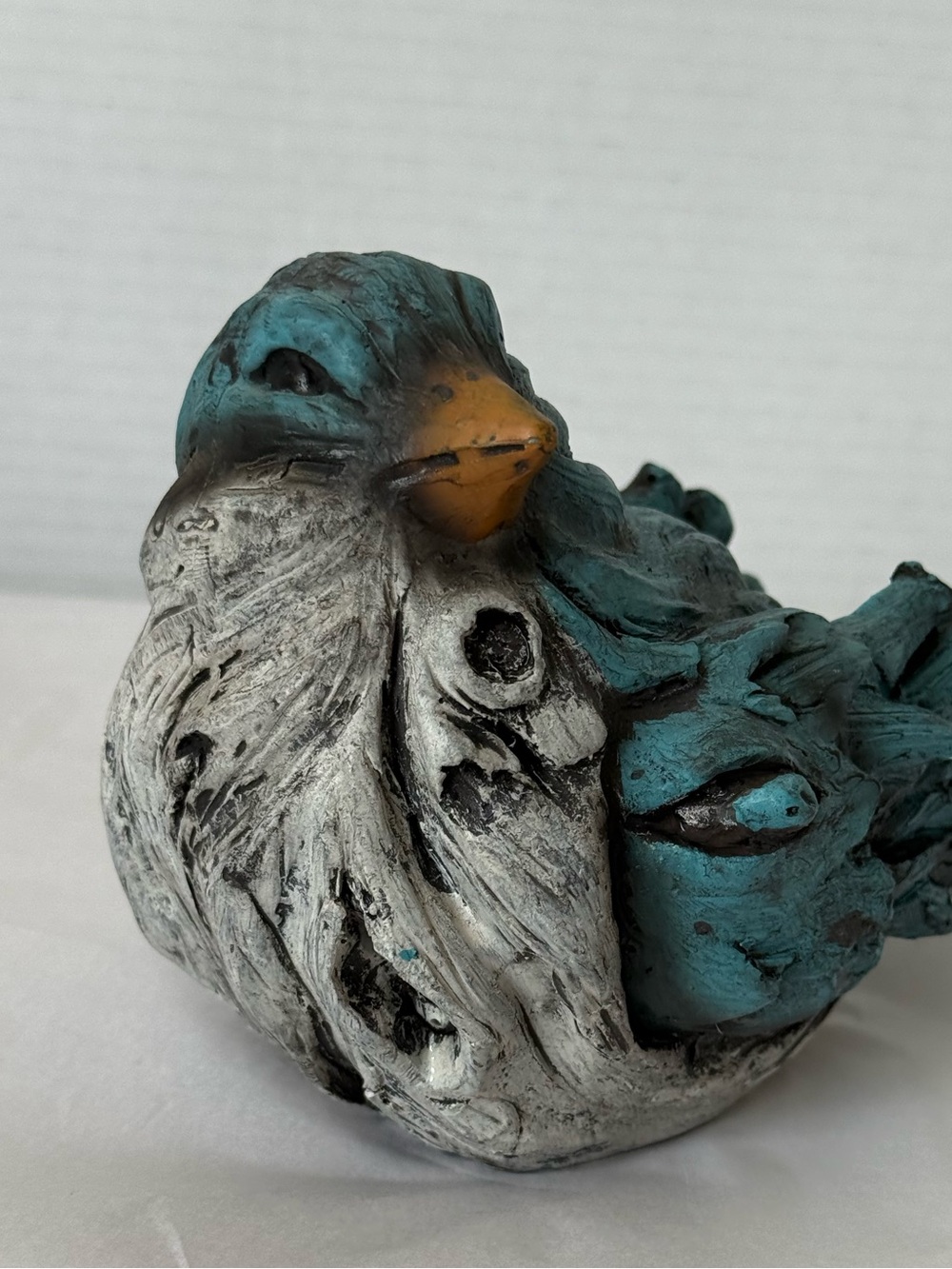 Resin Blue and Grey Bird Figurine for Indoor or Outdoor Use - Picture 2 of 7